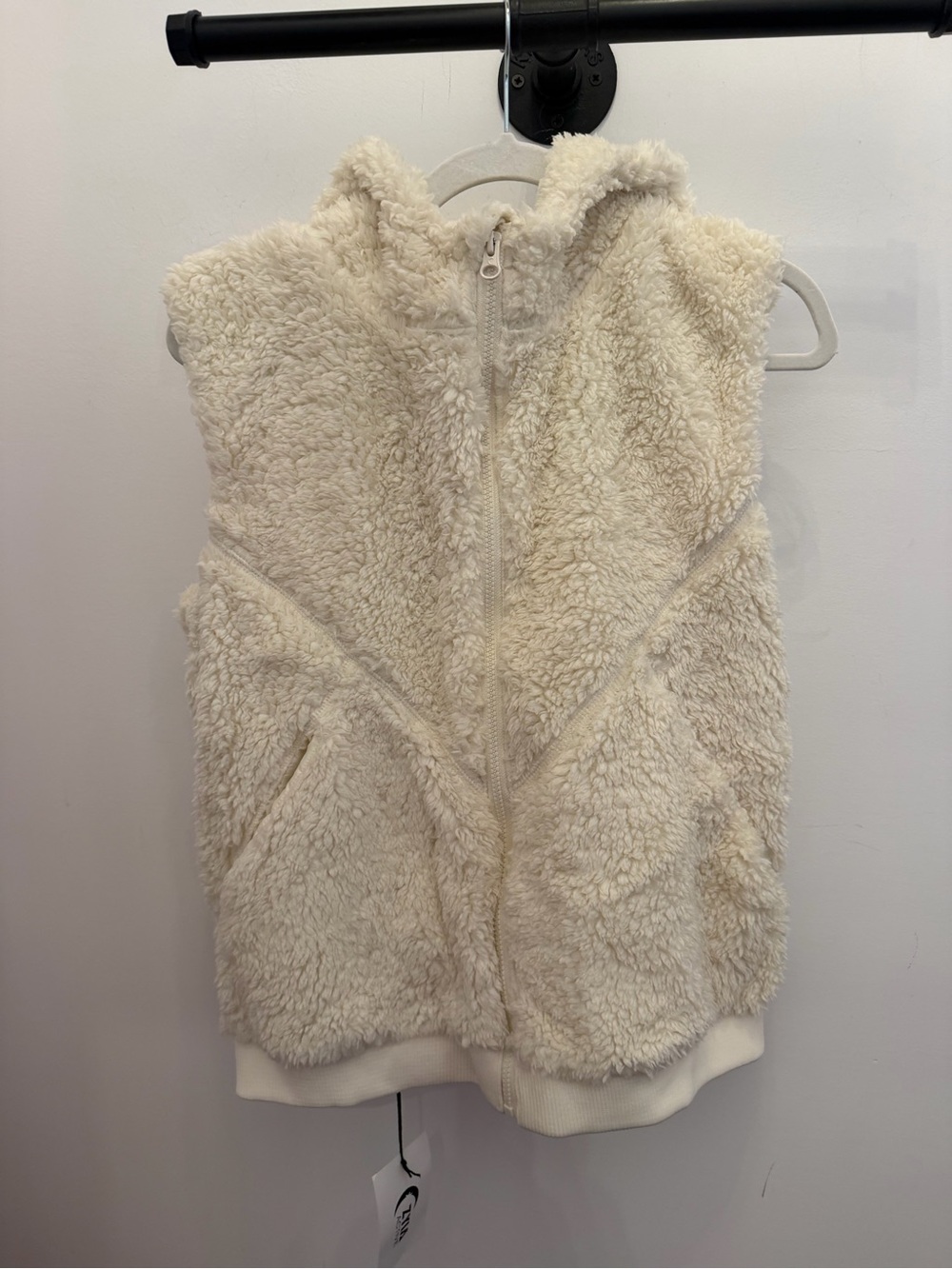 Cozy Teddy Zip-Up Vest - Cream